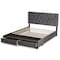 Baxton Studio Caronia Grey Velvet 2-Drawer King Size Platform Storage Bed 161-10216 - alternate 6